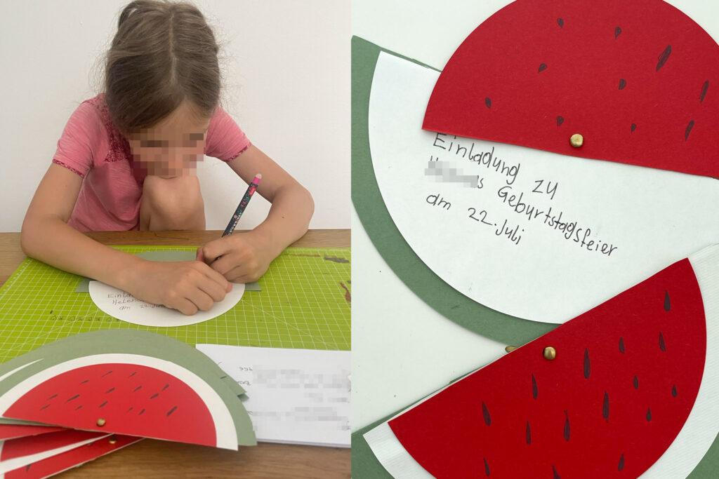 Einfache DIY Einladung zur Wassermelonen Party basteln